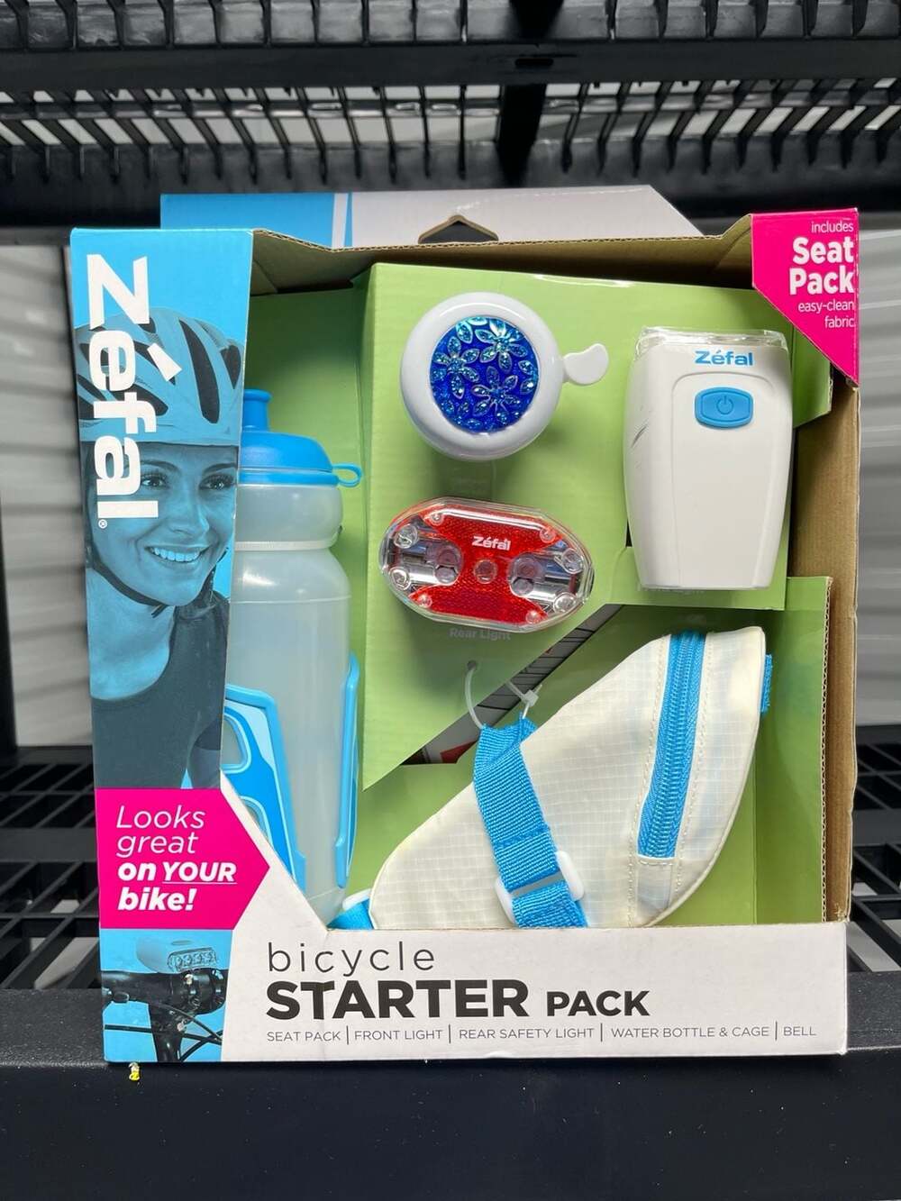 Zéfal Bicycle Starter Pack - Seat Pack, Lights, Water Bottle, Cage & Bell